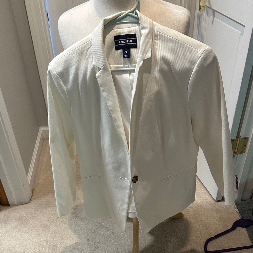 Lands' End Cream Blazer